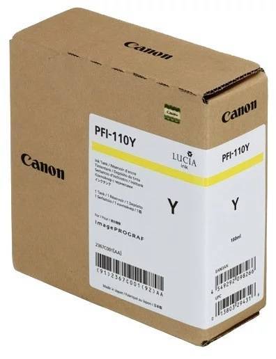 Картридж CANON PFI-110 Y желтый,  160 мл