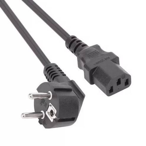 Кабель компьютер --> розетка 220V ( угловая Евровилка) <VDE> 3G*1.5mm2 VCOM, 1,8м