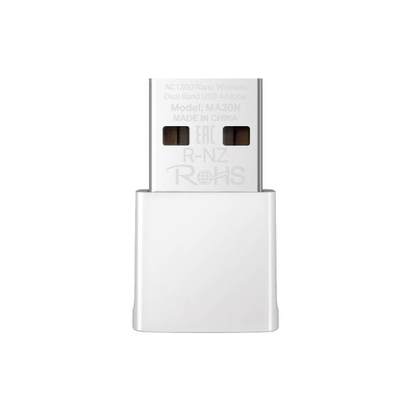 Mercusys MA30N Сверхкомпактный двухдиапазонный USB-адаптер Wi-Fi AC1300